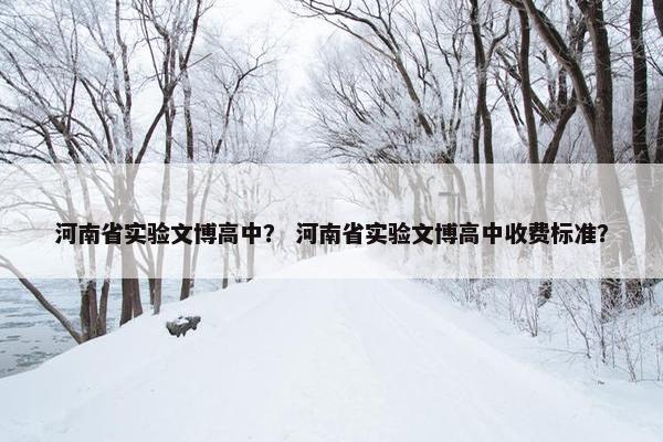 河南省实验文博高中？ 河南省实验文博高中收费标准？