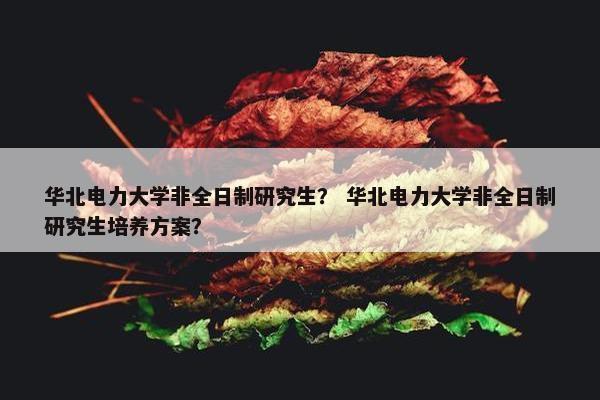 华北电力大学非全日制研究生？ 华北电力大学非全日制研究生培养方案？