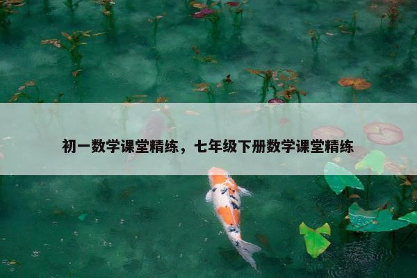初一数学课堂精练，七年级下册数学课堂精练