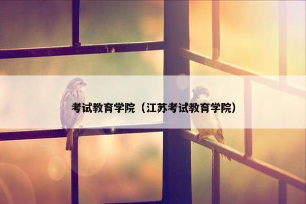 考试教育学院（江苏考试教育学院）