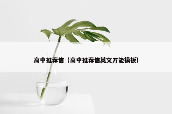 高中推荐信（高中推荐信英文万能模板）