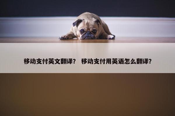 移动支付英文翻译？ 移动支付用英语怎么翻译？