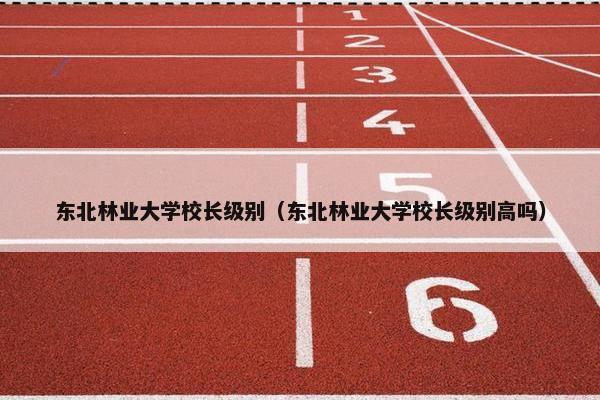 东北林业大学校长级别（东北林业大学校长级别高吗）
