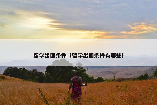 留学出国条件（留学出国条件有哪些）