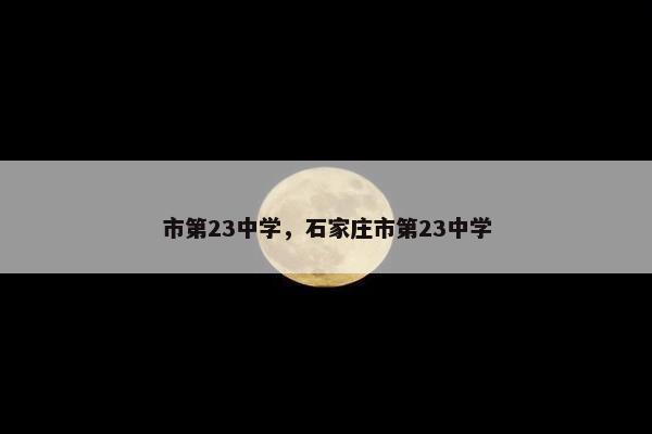 市第23中学，石家庄市第23中学