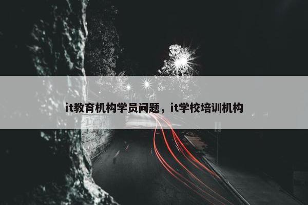 it教育机构学员问题，it学校培训机构