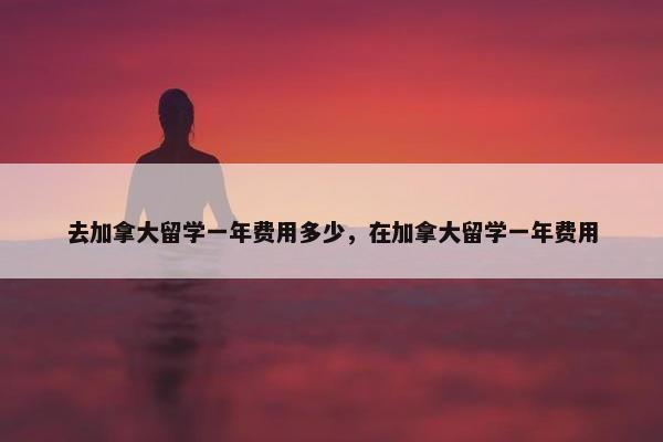去加拿大留学一年费用多少，在加拿大留学一年费用
