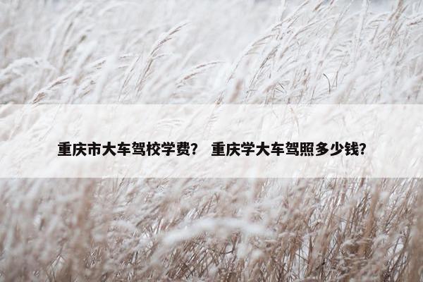 重庆市大车驾校学费？ 重庆学大车驾照多少钱？