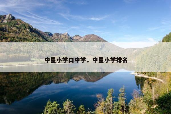 中星小学口中学，中星小学排名
