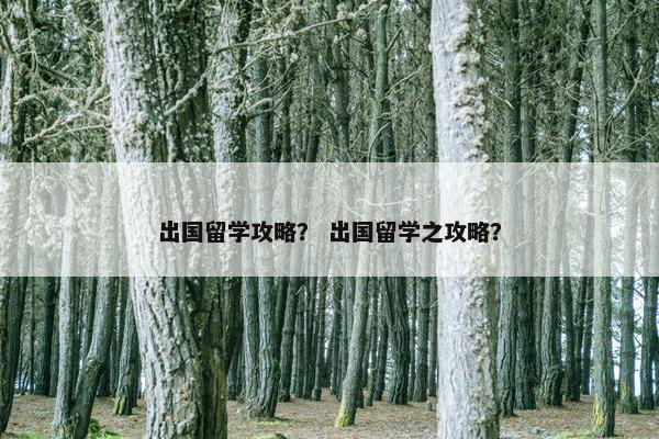 出国留学攻略？ 出国留学之攻略？
