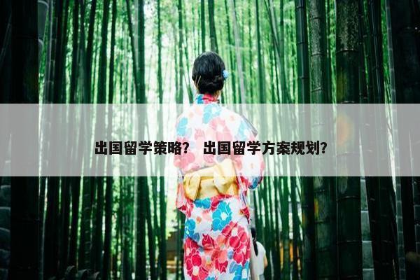 出国留学策略？ 出国留学方案规划？