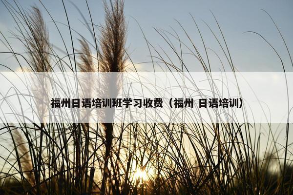 福州日语培训班学习收费（福州 日语培训）