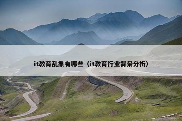 it教育乱象有哪些（it教育行业背景分析）