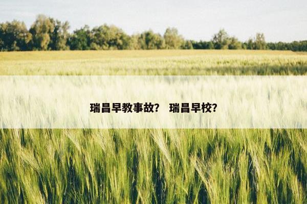 瑞昌早教事故？ 瑞昌早校？