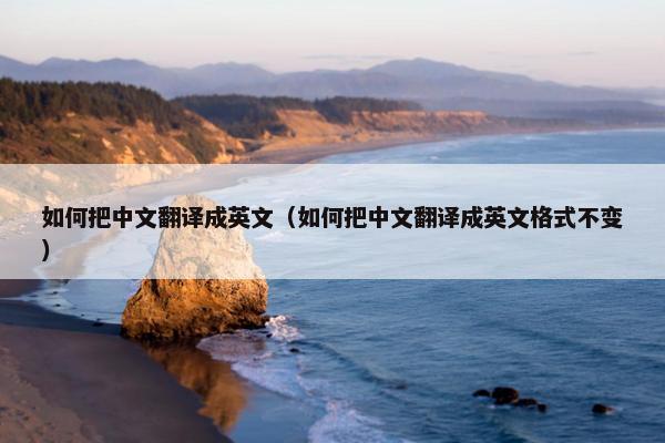 如何把中文翻译成英文（如何把中文翻译成英文格式不变）