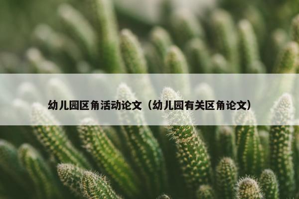幼儿园区角活动论文（幼儿园有关区角论文）
