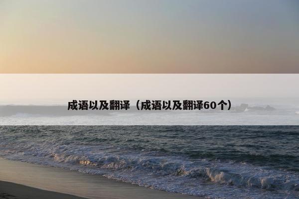 成语以及翻译（成语以及翻译60个）
