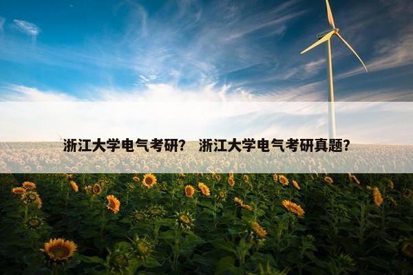 浙江大学电气考研？ 浙江大学电气考研真题？