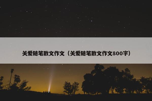 关爱随笔散文作文（关爱随笔散文作文800字）