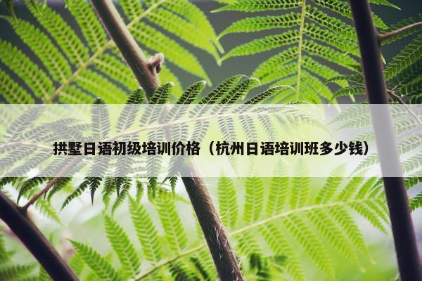 拱墅日语初级培训价格（杭州日语培训班多少钱）