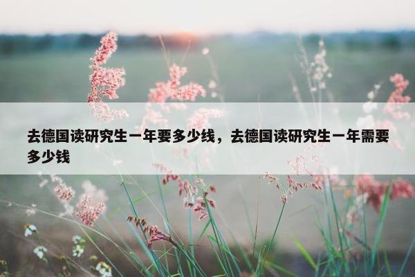 去德国读研究生一年要多少线，去德国读研究生一年需要多少钱