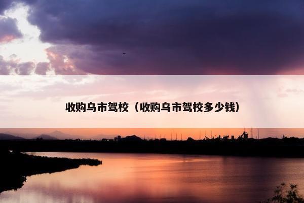 收购乌市驾校（收购乌市驾校多少钱）