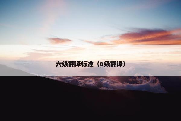 六级翻译标准（6级翻译）