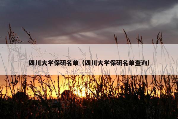 四川大学保研名单（四川大学保研名单查询）