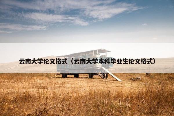 云南大学论文格式（云南大学本科毕业生论文格式）
