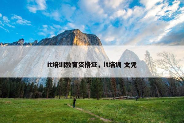 it培训教育资格证，it培训 文凭
