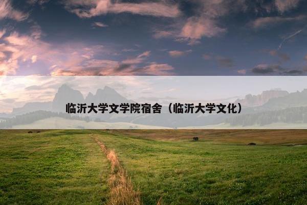 临沂大学文学院宿舍（临沂大学文化）