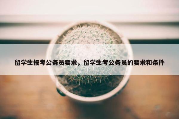 留学生报考公务员要求，留学生考公务员的要求和条件