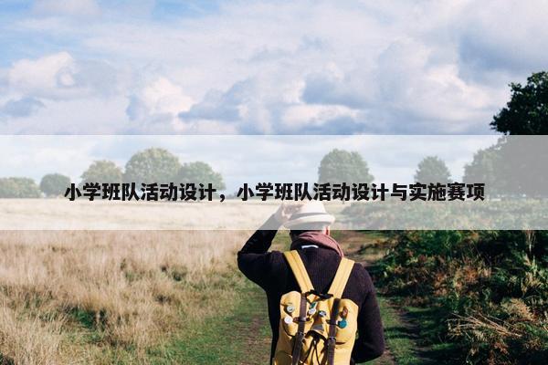小学班队活动设计，小学班队活动设计与实施赛项
