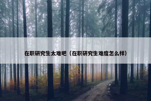 在职研究生太难吧（在职研究生难度怎么样）