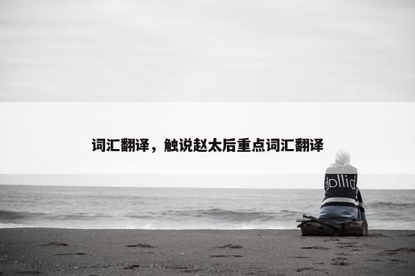 词汇翻译，触说赵太后重点词汇翻译
