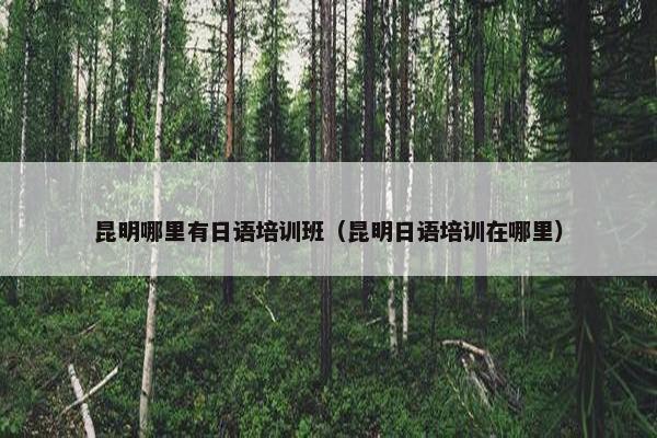 昆明哪里有日语培训班（昆明日语培训在哪里）