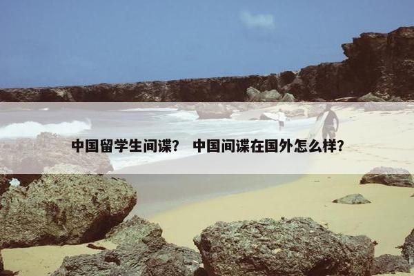 中国留学生间谍？ 中国间谍在国外怎么样？