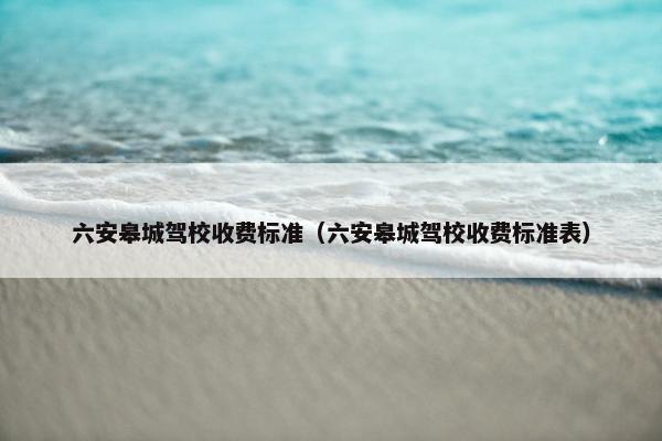 六安皋城驾校收费标准（六安皋城驾校收费标准表）