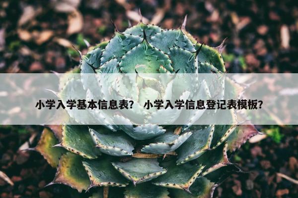 小学入学基本信息表？ 小学入学信息登记表模板？