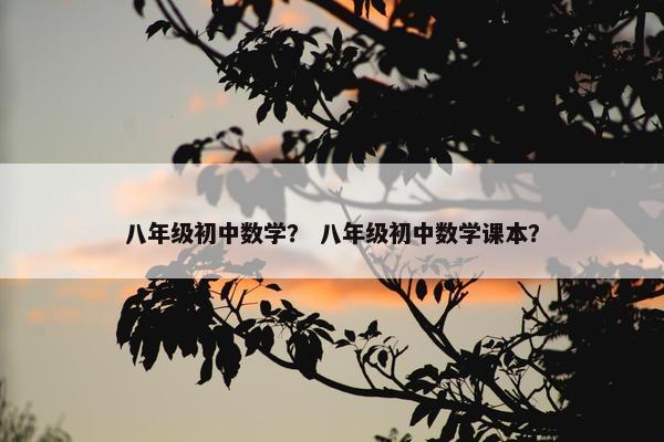 八年级初中数学？ 八年级初中数学课本？
