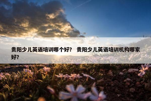 贵阳少儿英语培训哪个好？ 贵阳少儿英语培训机构哪家好？