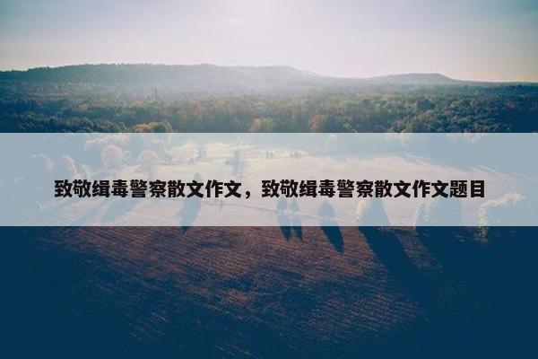致敬缉毒警察散文作文，致敬缉毒警察散文作文题目