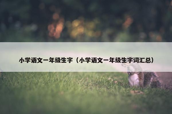 小学语文一年级生字（小学语文一年级生字词汇总）