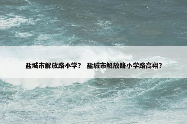 盐城市解放路小学？ 盐城市解放路小学路高翔？