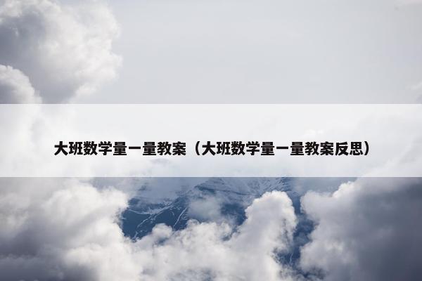 大班数学量一量教案（大班数学量一量教案反思）