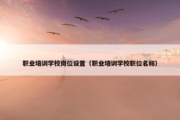 职业培训学校岗位设置（职业培训学校职位名称）