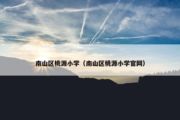 南山区桃源小学（南山区桃源小学官网）