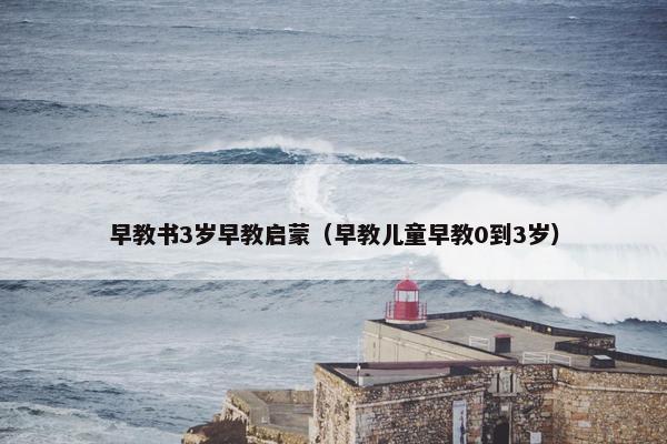 早教书3岁早教启蒙（早教儿童早教0到3岁）