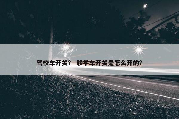 驾校车开关？ 朕学车开关是怎么开的？