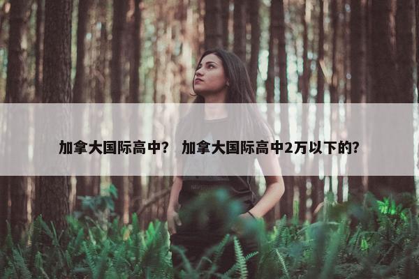 加拿大国际高中？ 加拿大国际高中2万以下的？